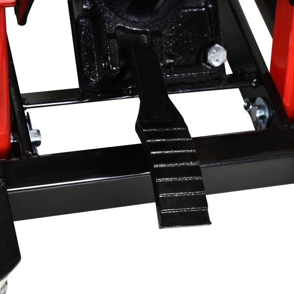 Elevador hidráulico de aço para motocicleta Suporte 680 kg 110x36x67 cm Preto e Vermelho