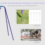 Conjunto de Baloiços de Jardim com Altura Ajustável Baloiços para Crianças com Baloiço Duplo 280x140x178 cm Azul e Roxo
