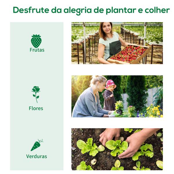 Estufa de Exterior com 2 Portas Enroláveis 2 Janelas em Rede Cobertura PE 135g/m² Anti - UV Cultivo e Plantas 180x180x200 cm Verde