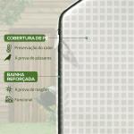 Cobertura de Substituição para Estufa 140x143x190 cm com Janela Porta Anti - UV Proteção de Plantas para Jardim Branco