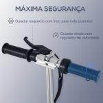 Trotinete Elétrico Dobrável para Crianças de 7 - 14 anos Suporta até 50kg com Altura Ajustável 75x36x82 - 93cm Preto