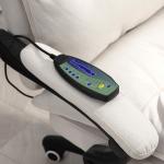 Cadeira de Secretária com Massagem, Altura Ajustável, Encosto Reclinável, Apoio para os Pés e Rotação 360°, Creme