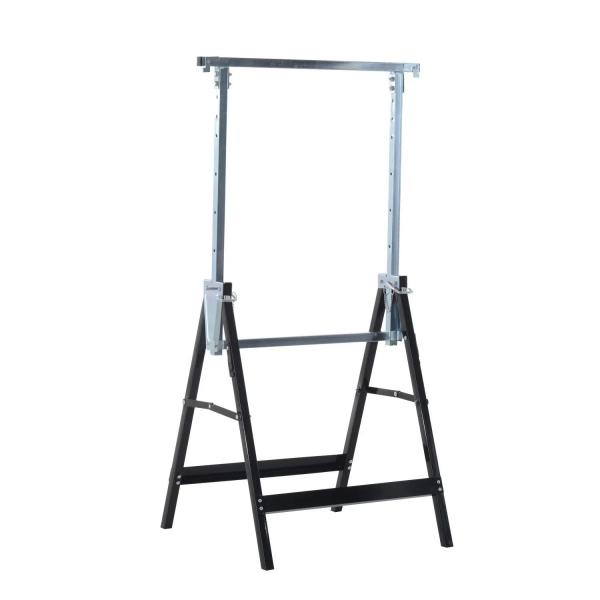 Conjunto de 2 Cavaletes Telescópicos Dobráveis com Altura Ajustável Cavaletes de Serra de Aço para Mesa de Trabalho Carga 200kg 68x58x80 - 130cm Preto