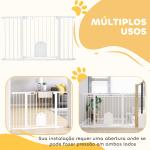 Barreira de Segurança de Animais de Estimação para Escadas e Portas com Aberturas de 75 - 131 cm com 3 Extensões Branco