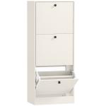 Sapateira Estreita com 3 Portas Sapateira para Entrada com Prateleiras Ajustáveis para 12 Pares de Sapatos 47x28x115 cm Branco