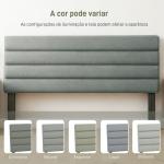 Cabeceira de Cama 140 cm Altura Ajustável em 3 Níveis 106/116/126 cm Estofada em Linho Cinza