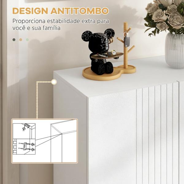 Sapateira de 5 Níveis com Portas e Prateleiras Ajustáveis para 15 - 20 Pares 72x31,5x95 cm Branco