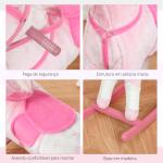 Cavalo Baloiço de Pelúcia para Crianças entre 3 - 6 Anos com Sons de Relincho 74x28x65 cm Rosa