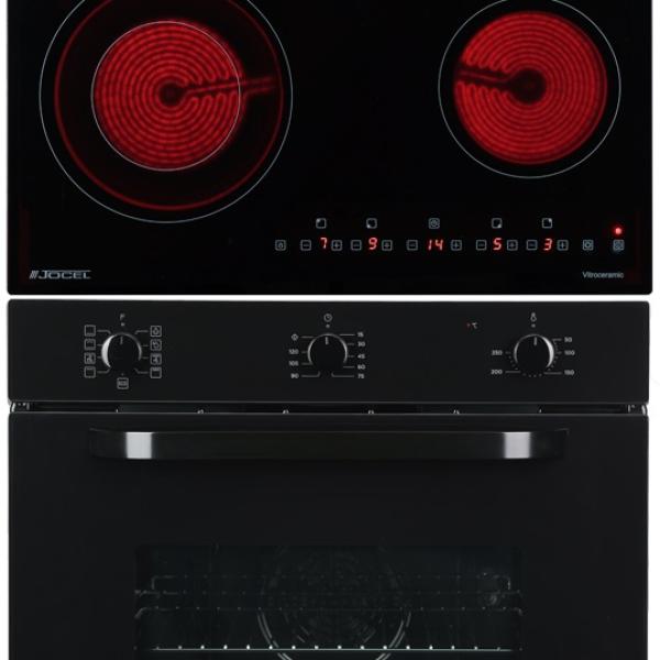 Pack Forno Elétrico 70L + Placa Vitrocerâmica 4 Zonas (Preto) - JOCEL