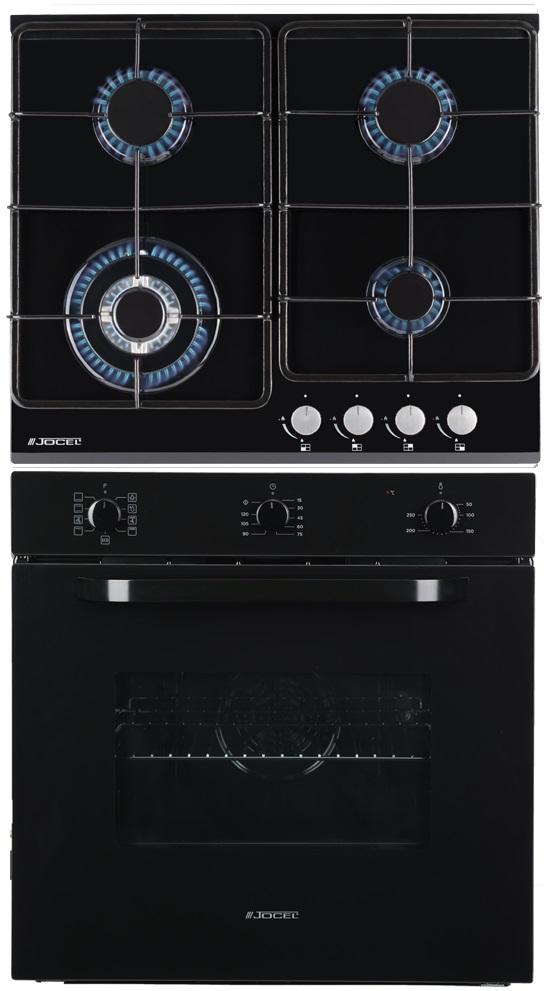 Pack Forno Elétrico 70L + Placa a Gás 4 Zonas (Preto) - JOCEL