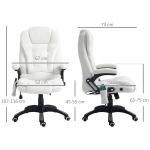 Cadeira de Massagem com 6 Pontos Reclinável até 130° com Função de Aquecimento Tecido em Borrego 67x74x107 - 116 cm Branco