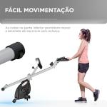 Bicicleta Estática Dobrável Silenciosa com 8 Níveis de Resistência, Monitor LCD, Assento Ajustável e Rodas, Cinzento