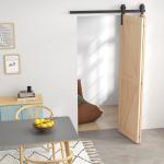 4FT/122CM Kit de Ferragens para Porta Deslizante Dobrável para 2 Portas com Trilho para Celeiro Preto