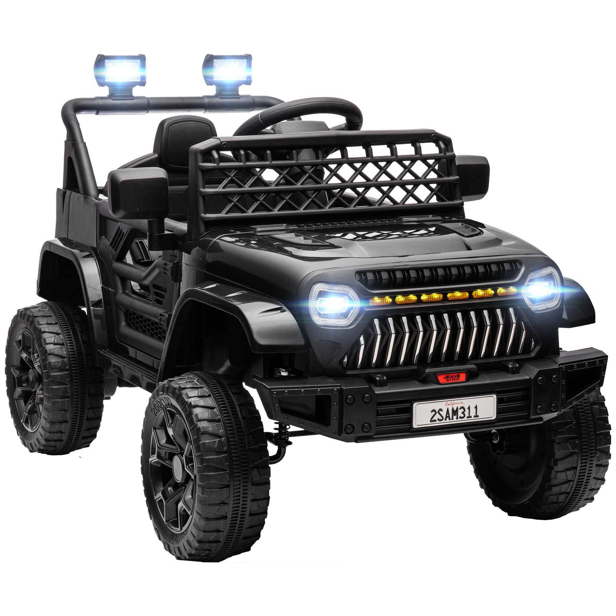 Carro Elétrico para Crianças Carro Elétrico Infantil UTV 12V com Velocidade Ajustável USB e Faróis 95x62,5x65 cm Preto