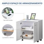 Armário de Armazenamento Moderno Móvel para Armazenamento com Rodas Armário e Prateleiras 60x35x65cm Branco