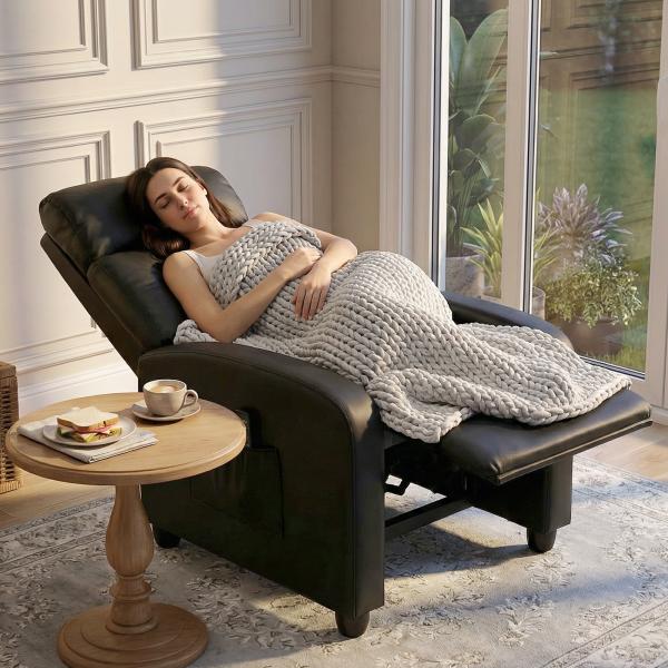 Poltrona de Massagem Reclinável com 2 Zonas de Massagem 8 Programas e 5 Níveis de Intensidade 68x88x98 cm Preto