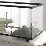Aquário para Tartarugas 50 L com Plataforma, Rampa e Termómetro 60x30x32 cm Transparente