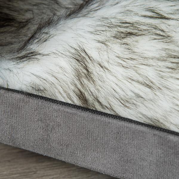 Caverna para Gatos 2 em 1 Banco para Apoio dos Pés com Tampa Removível Orifício de Entrada Almofada Lavável e Pés Elevados de Madeira para Interior 60x45x44,5cm Cinza