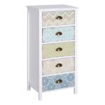 Cómoda de Dormitório Moderna Cómoda de Madeira com 5 Gavetas com Diferentes Padrões Móvel Cómoda 46x34x97,5 cm Multicor