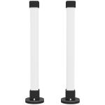 Conjunto de 2 Candeeiros de Mesa LED com Controlo Remoto App Bluetooth Sincronização com Música 6x6x32,5 cm Branco