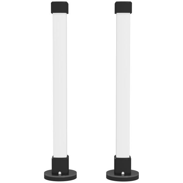 Conjunto de 2 Candeeiros de Mesa LED com Controlo Remoto App Bluetooth Sincronização com Música 6x6x32,5 cm Branco