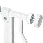 Barreira de Segurança para Cães Extensível para Escadas e Portas 75 - 115cm com 2 Extensões e 10 - 20cm Montagem a Pressão Aço Altura 76cm Branco