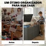 Baú Exterior Capacidade 440L em Resina Resistente à Água e aos Raios UV com Tampa Bloqueável 133x62x65 cm Castanho