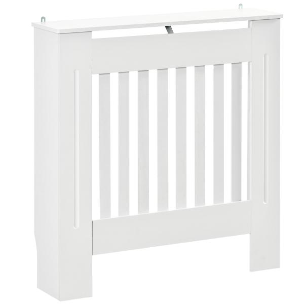 Cobertura Radiador 78x19x81 cm Cobertura para Radiador de MDF com Desenho Moderno e Prateleira Branco