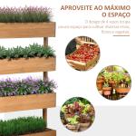 Floreira de Madeira de 4 Níveis com Orifícios de Drenagem e Tecido Não Tecido 80x45x142 cm Madeira