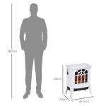 Lareira Elétrica Portátil 1000/2000W com Simulação de Chama Termostato e Proteção de Superaquecimento 36,5x24x46 cm Branco