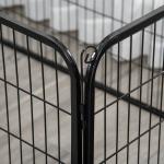 Parque para Animais de Estimação Retangular Gaiola para Cães 4 Paineis de Metal com Porta e Dupla Fechadura Cerca de Treinamento 129x84x70cm Preto