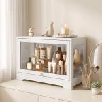 Vitrine Expositora para Coleções com Porta Acrílica Elevatória Deslizante para Figuras Decorativas 59x30x40 cm Branco