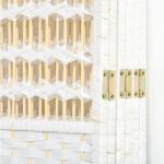 Biombo de 6 Paineis Separador de Ambientes Dobrável 242x170cm Divisória de Habitações de Fibra de Papel Branco