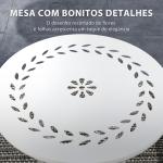 Mesa de Jardim Redonda Mesa de Varanda Ø40x50 cm com Pés Ajustáveis e Estrutura em Forma de X para Exterior e Interior Branco