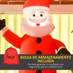Pai Natal Insuflável com Chaminé 2 Luzes LED e Insuflador Elétrico Decoração de Natal 80x70x210 cm Multicor