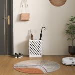 Suporte para Guarda - Chuvas de Aço Galvanizado Estreito com Bandeja de Gotejamento Removível 4 Ganchos 28x14x41 cm Branco
