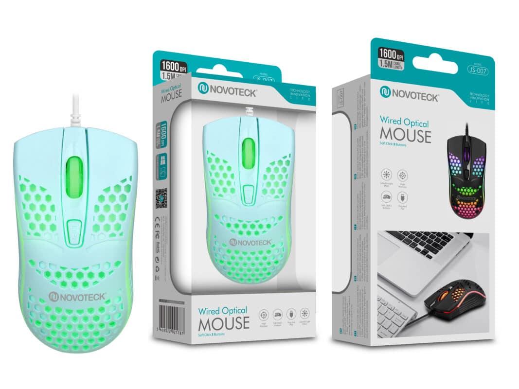Rato Óptico Verde Mini - Perfurados com Fio JS - 007