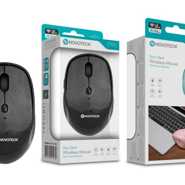 Rato Sem Fios Silencioso Negro JS-011 - Design Slim, Operação Silenciosa