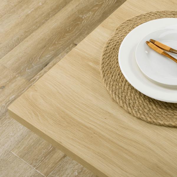 Ilha de Cozinha para 4 Pessoas com 4 Portas, Compartimentos Abertos e Prateleira Ajustável 110x70x75,5 cm Carvalho e Branco