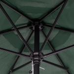 Chapéu de Sol de Jardim Ø2x2 m Chapéu de Sol com Mastro de Alumínio Manivela Teto com Ventilação Verde