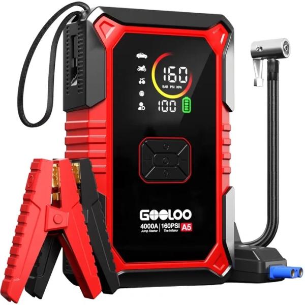 Arrancador de Baterias Jump Starter A5 2 - EM - 1 5000mAh c/ Compressor - GOOLOO