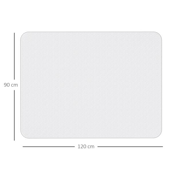 Tapete Protetor Retangular para Cadeira de Escritório 90x120 cm Protetor de Chão de PVC Transparente