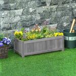 Floreira de Madeira Dobrável Floreira Elevada para Cultivo de Vegetais e Flores no Pátio Varanda Terraço 70x30x25 cm Cinzento