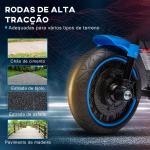 Motocicleta Elétrica para Crianças de 18 - 36 Meses com Bateria 6V Farol e Rodas Auxiliares Removíveis 76x42x57 cm Azul