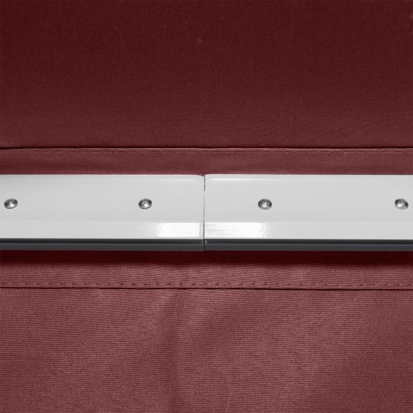 Toldo Manual Retrátil 3,5x2,5 m com Ângulo Ajustável Manivela, Estrutura de Alumínio e Proteção UPF30+ Vinho Tinto