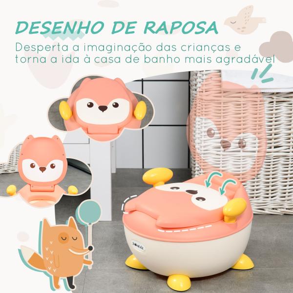 Bacio para Bebé de Aprendizagem Bacio para Criança de 6 - 36 Meses em Forma de Raposa 35,5x35x23 cm Rosa