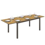 Mesa de Jantar Exterior Extensível de 160 - 240 cm para 6 - 8 Pessoas Mesa de Jardim Retangular para Terraço Castanho