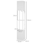Candeeiro de Pé de Madeira com Estantes Lâmpada E27 Máx. 40W com Interruptor 26x26x156 cm Branco