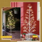 Árvore de Natal Artificial 180 cm com 384 Luzes LED Branco - Quente Ramos Flexíveis Base de Aço Branco