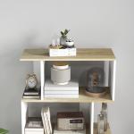 Estante para Livros Estilo Nórdico Estante com 5 Prateleiras Anti - Tombo Carga 25 kg 70x29,5x163 cm Branco e Madeira